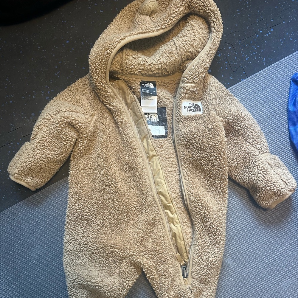 The North Face Beige Sherpa Kids Footie